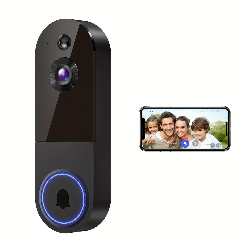 Cámara de Timbre de Video Inalámbrica Wi-Fi 2K, Alimentada por Batería, Detección de Personas con IA, Vista en Vivo, Visión Nocturna, Almacenamiento en la Nube, Solo WiFi 2.4G, Cámara de Vigilancia para Sistema de Seguridad del Hogar