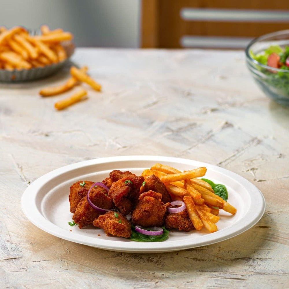 Platos de Papel de Fibra de Caña de Azúcar | Platos Especiales para Pastel de Cumpleaños | Platos para Desayuno y Cena | Platos para Barbacoa y Frutas | Platos para Ensaladas de Carne | Platos de Papel Engrosados Resistentes al AceiteCumpleaños, Fiestas,