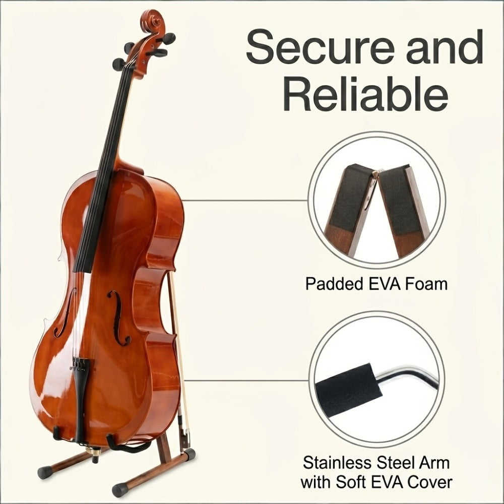 Soporte para guitarra de madera de acacia en forma de A, ajustable y plegable, apto para violines, guitarras, bajos, mandolinas, banjos y ukeleles - Soporte portátil para instrumentos musicales con base de pie, fácil montaje para estudio, sala de práctica