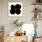 Reloj de pared floral - Pieza de arte única hecha a mano | Reloj de cristal cuadrado de 12 pulgadas | Movimiento silencioso sin tictac | Funciona con pilas | Decoración moderna para el hogar | Ideal para salas de estar, dormitorios y oficinas | Reloj anal