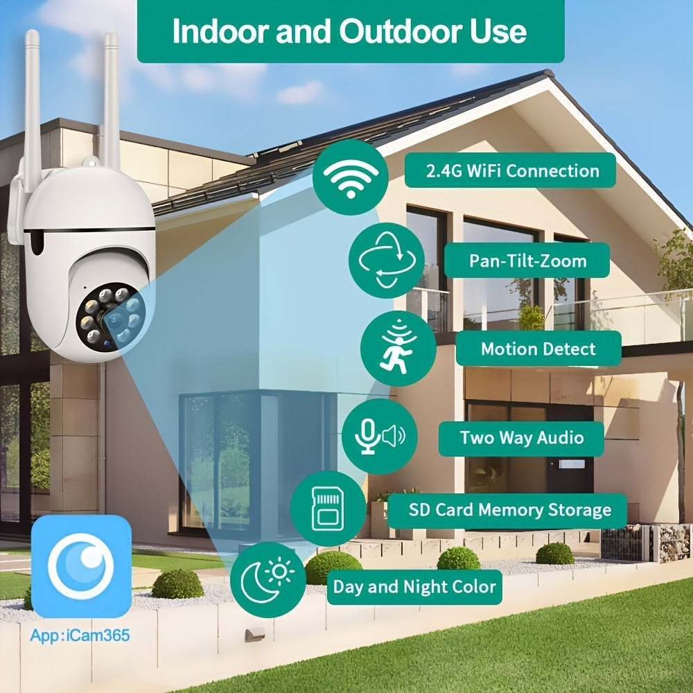 Cámaras de Vigilancia Exterior 3pcs 1080P FHD para Black Friday: 355° PTZ Pan-Tilt, Visión Nocturna en Todo Color, Comunicación Bidireccional y Más, Perfectas para Seguridad en Hogares/Pequeños Negocios (Propietarios)
