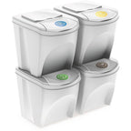 Set de 4 cubos de basura KEDEN SORTIBOX papelera reciclaje volumen 4x25L