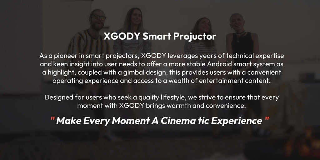 XGODY Proyector Portátil, con Android 11, Dual Wifi6, 260ANSI de Brillo, Local 1280X720P HD, Soporte 4K, Bajo Ruido, Operación con Una Mano, Ángulo de Proyección Flexible de 180°, Mini Proyector de Cine en Casa