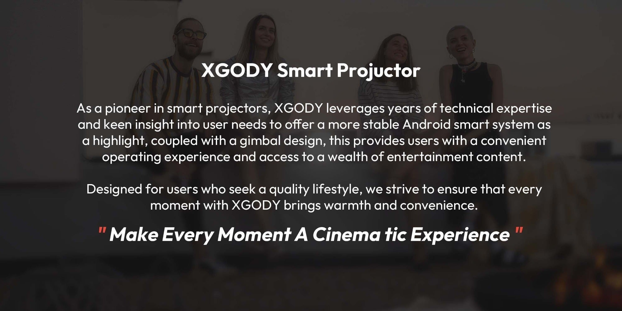XGODY Proyector Portátil, con Android 11, Dual Wifi6, 260ANSI de Brillo, Local 1280X720P HD, Soporte 4K, Bajo Ruido, Operación con Una Mano, Ángulo de Proyección Flexible de 180°, Mini Proyector de Cine en Casa