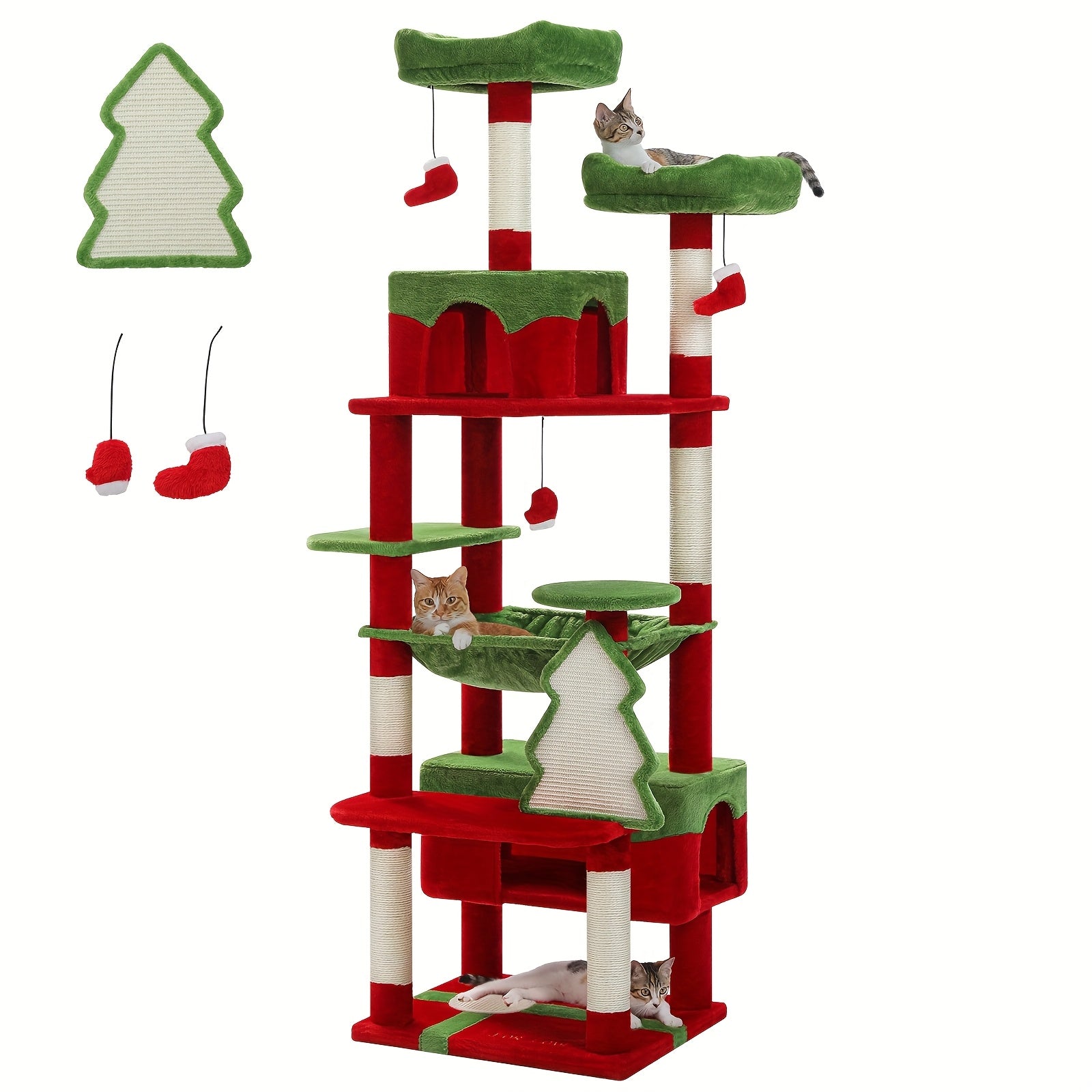 Árbol rascador para gatos 184 cm | Juego descanso escalada y cuidado de uñas