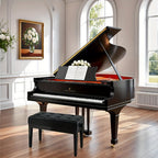 Taburete de Piano Ajustable en Altura para 2 Personas, Silla de Piano con Espacio de Almacenamiento, Banco de Piano 73 x 35 x 48-58 cm, Banco de Piano con Cojín de Cuero PU, Taburete de Piano con Capacidad de Carga de hasta 200 kg, Banco de Teclado de Mad