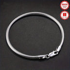 Pulsera de Cadena de Hueso de Serpiente Simple y Elegante en Plata 925, Estilo Chic y Versátil, Perfecta para Uso Diario, Regalos de San Valentín, Regalos de Vacaciones, Ideal para Cumpleaños y Vacaciones en la Playa