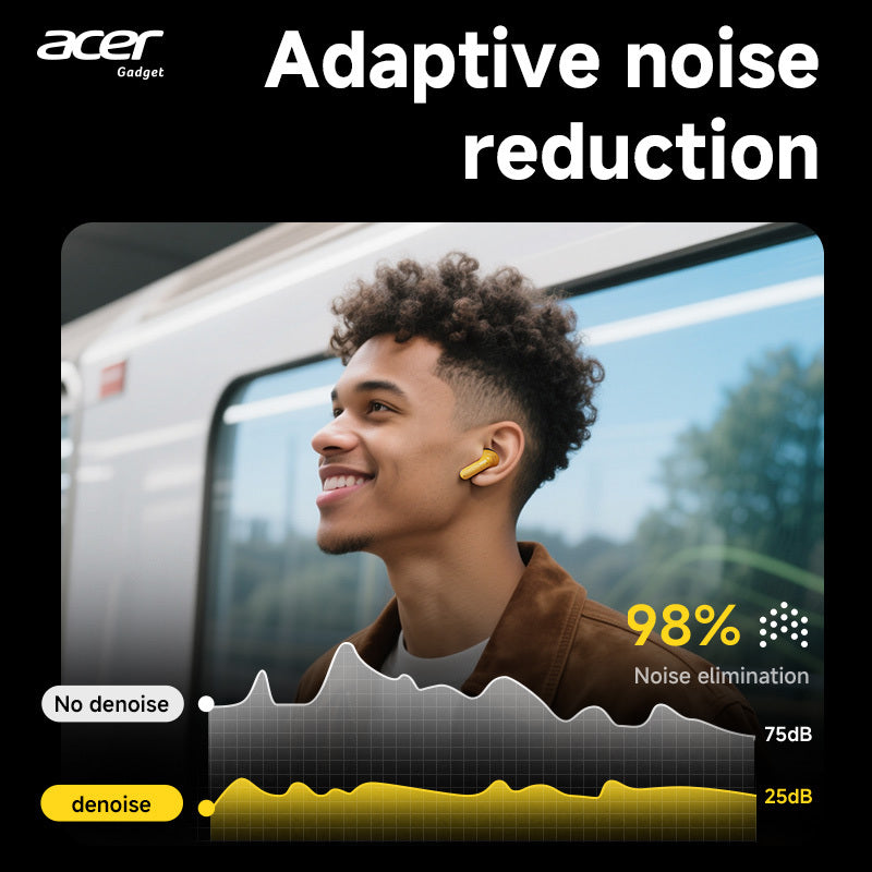 Auriculares Bluetooth | Acer Ohr Auriculares inalámbricos de 13.92 metros Anc Call con reducción de ruido, graves potentes, sonido estéreo