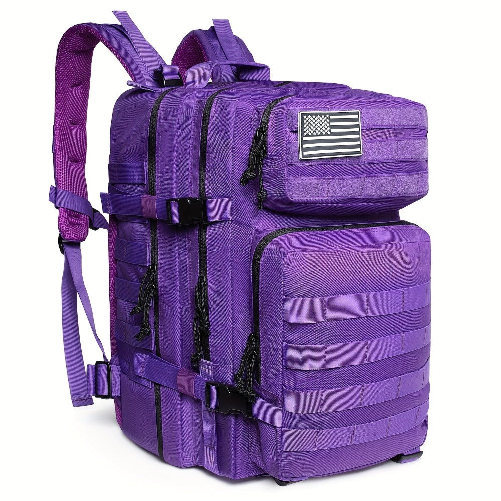Moqueta Táctica para Hombres de 45L - Mochila Poliéster Resistente con Sistema MOLLE para Senderismo, Camping y Viajes, Bolsa de Emergencia de 3 Días con Compartimentos Múltiples, Diseño Ergonómico y Lavable a Mano, Equipo de Excursionismo, Estilo Militar