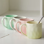 4 piezas, 360 ml, Ø 8,5 cm, juego de vajilla de cerámica, tazas de vidrio, tazas de café, tazas, tazas de té, vasos de jugo, para 4 personas, adecuado para familias, restaurantes, cafeterías, fiestas, cerámica de alta calidad, fácil de limpiar, utensilio