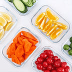 10 Piezas de Recipientes de Vidrio para Almuerzo, con Tapas Herméticas de Alas - Juego de Comidas a Prueba de Fugas, Seguro para Microondas y Lavavajillas, Apto para Congelador, Control de Porciones y Planificación de Comidas, Ideal para Hogar, Oficina y