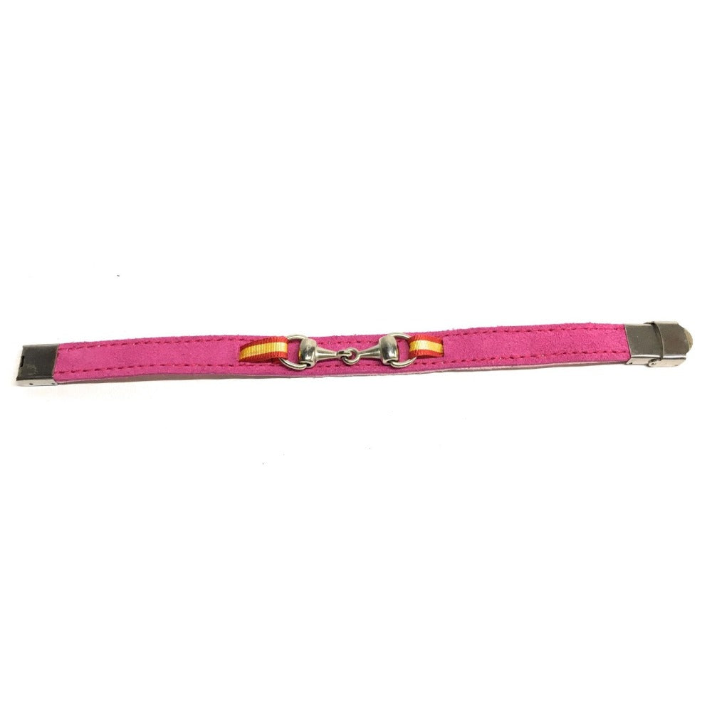 Pulsera De Cuero Figura Estribo y Figura Caballo | Bandera De España | Complementos de Moda Unisex