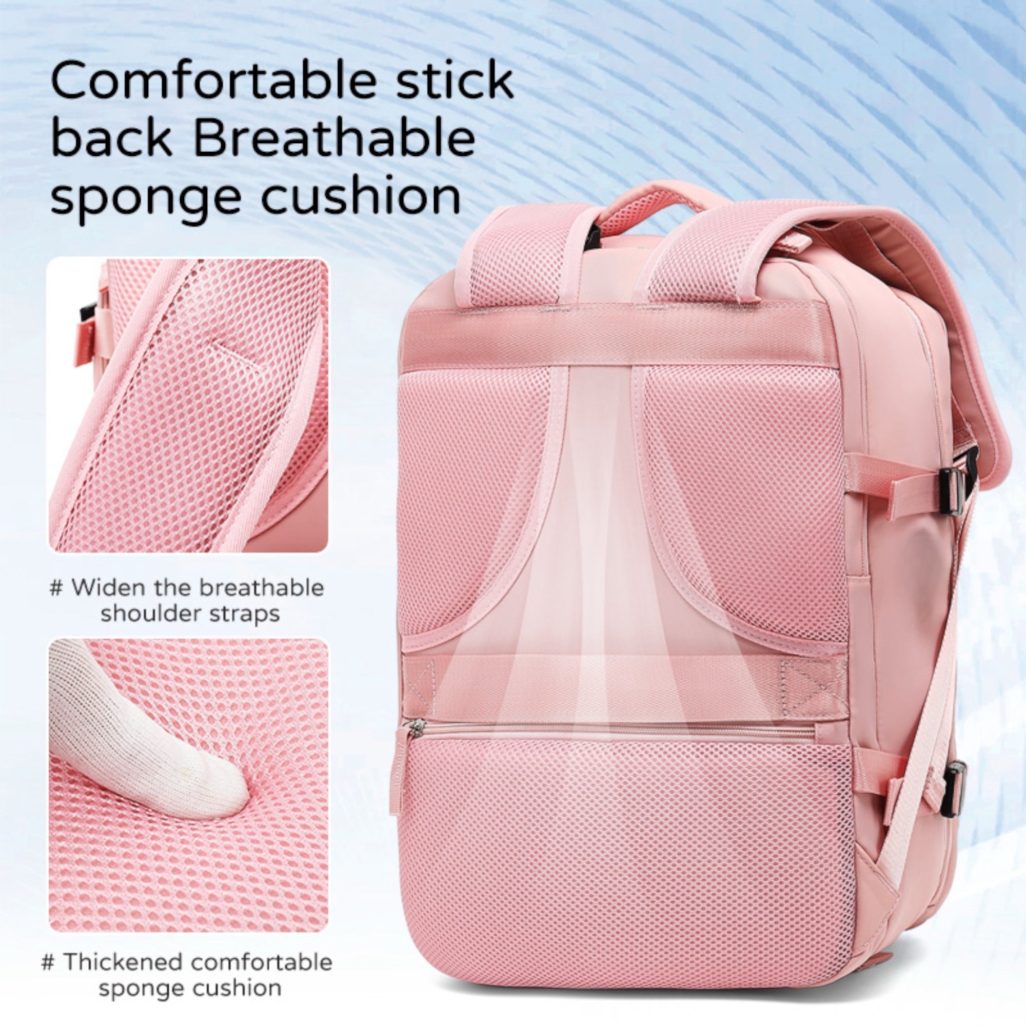 Mochila de Viaje para Cabina de Avion 45x30x20 para Vuelo Barato Equipaje de Mano y Espaciosa con Compartimento para Zapatos y Mochila Antirrobo Multifuncional para Viajes 2210.