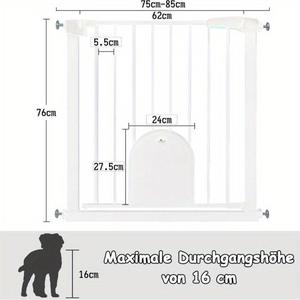Puerta de seguridad para escaleras y puerta para animales, puerta de seguridad N Stop sin taladrar con rejilla de metal