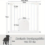 Puerta de seguridad para escaleras y puerta para animales, puerta de seguridad N Stop sin taladrar con rejilla de metal