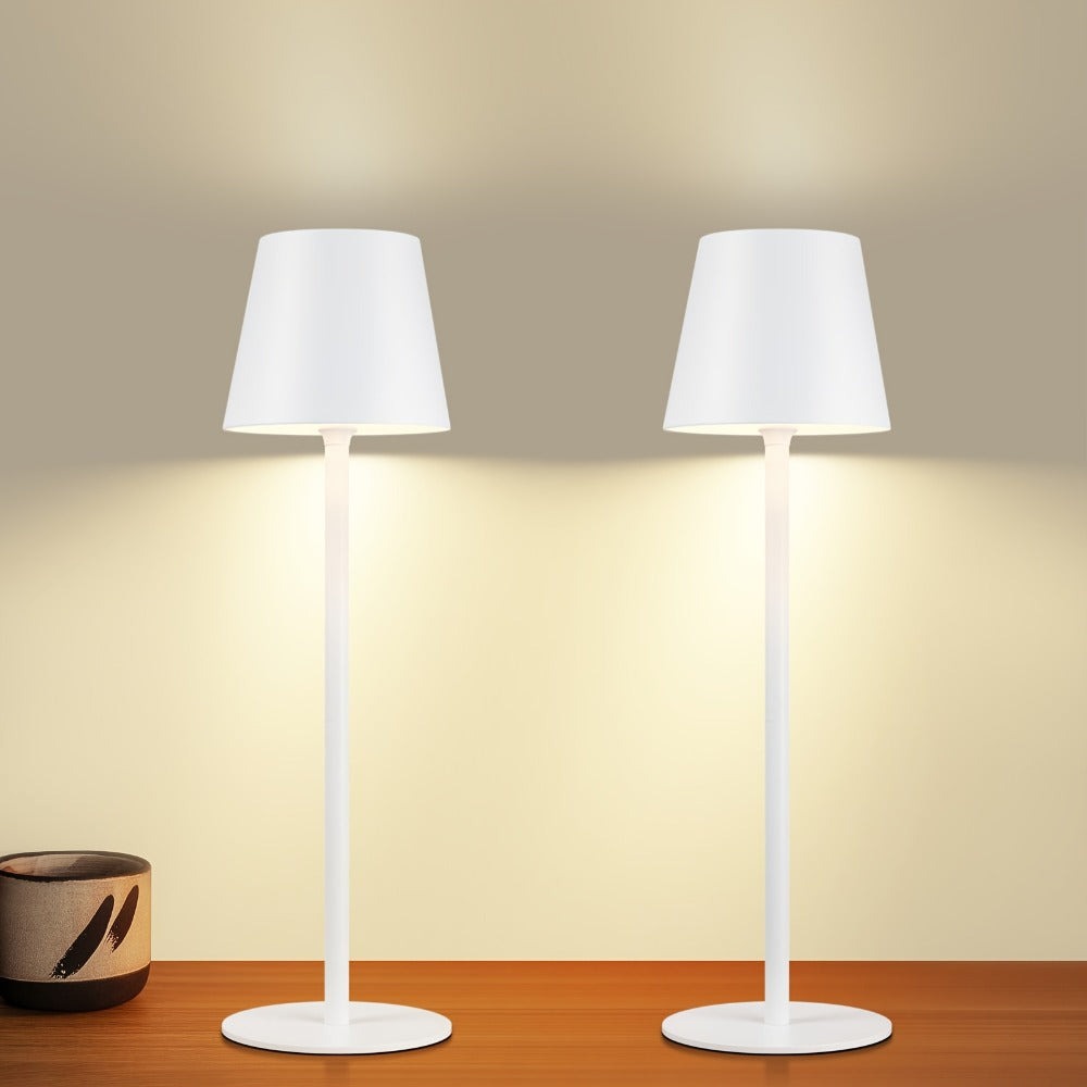 2 Lámparas de Mesa LED Inalámbricas - Lámpara de Noche táctil regulable, Lámpara de Mesa Negra, Lámpara de Noche USB Recargable de Metal para Mesita de Noche y Escritorio (Paquete de 2)