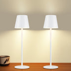 2 Lámparas de Mesa LED Inalámbricas - Lámpara de Noche táctil regulable, Lámpara de Mesa Negra, Lámpara de Noche USB Recargable de Metal para Mesita de Noche y Escritorio (Paquete de 2)