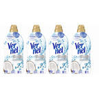 Paquete de 4 suavizantes de tela Vernel de aromaterapia para 4*60 lavados (Maldivas-Delicado, Lirio Irresistible, Té Blanco/Té) - Paquete de 4 suavizantes de tela Vernel de aromaterapia Cielo Azul para 4*55 lavados - Paquete de 4 suavizantes de tela Verne
