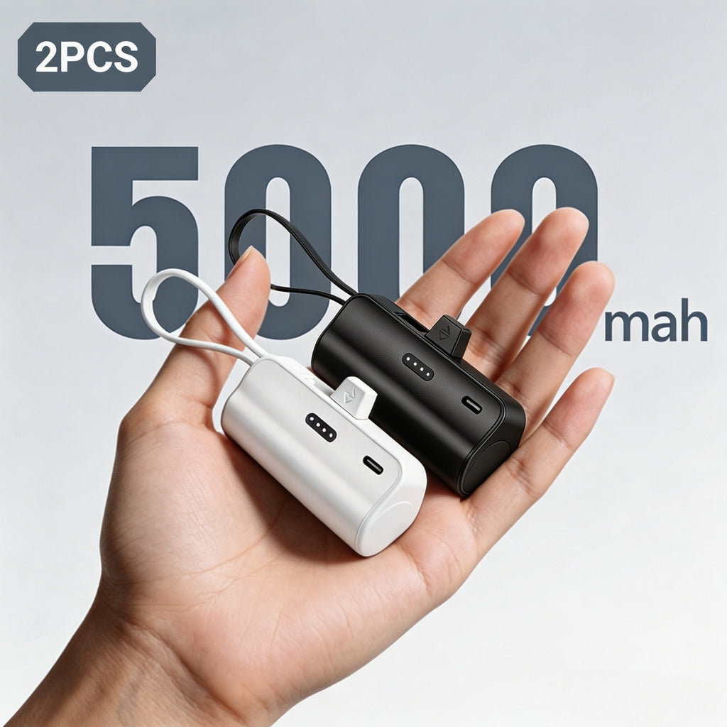 Power bank para carga durante viajes y uso diario | 5000 mAh y 2 unidades