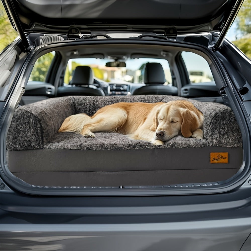 Cama Extra Grande para Perros Adecuada para Adultos | Cama Ortopédica para Siesta con Piel Sintética Lavable | Plegable y Portátil, Adecuada para Sala de Estar, Salón | Proporciona Espacio Amplio para Dormir para Adultos y Mascotas