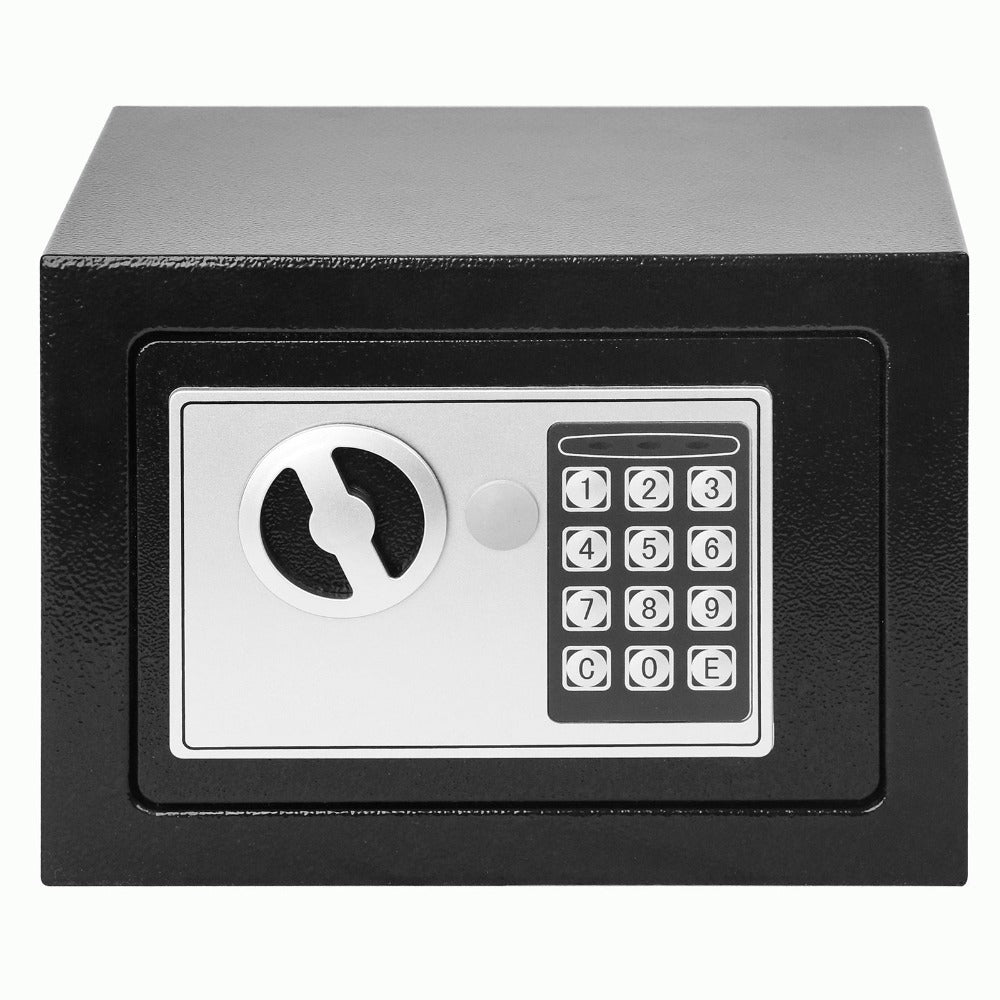 Caja Fuerte Seguridad Digital 4L Nyana Home | Cerradura Electrónica con Código + 2 Llaves de Emergencia | Acero Reforzado Negro Antirrobo | Ideal Hogar, Oficina y Hotel | Montaje en Pared o Suelo con Pernos Incluidos | Panel LED Indicador de Estado | Prot