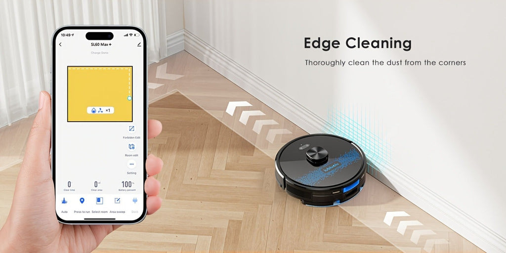 Lubluelu SL60 Plus+ Robot Aspirador con Autovaciado, Manos Libres hasta 60 Días, Robot Aspirador y Trapeador Combo de Súper Succión de 6500Pa, Navegación Láser LDS9.0, Mapeo Multicapa, Robot Aspirador 3 en 1 Autocargable para el Hogar, Pelo de Mascotas, P