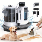 Máquina de limpieza de manchas portátil multiusos para alfombras y tapicería, potente máquina de limpieza de manchas con succión de 22500Pa, máquina de limpieza de telas con diseño de tanque de agua dual, removedor de manchas no químico para alfombras, ma