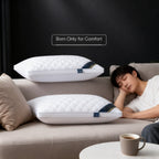 Juego de 2 almohadas de cama de calidad hotelera – Almohadas de apoyo suaves y respetuosas con la piel con alta resiliencia, comodidad transpirable para quienes duermen de lado, boca arriba y boca abajo, almohadas de cama para toda estación, acogedor rega