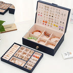 Organizador de Joyería de Lujo con Múltiples Niveles y Amplio Espacio para Collares, Aretes, Pendientes, Brazalete y Más, Fabricado en Cuero Sintético
