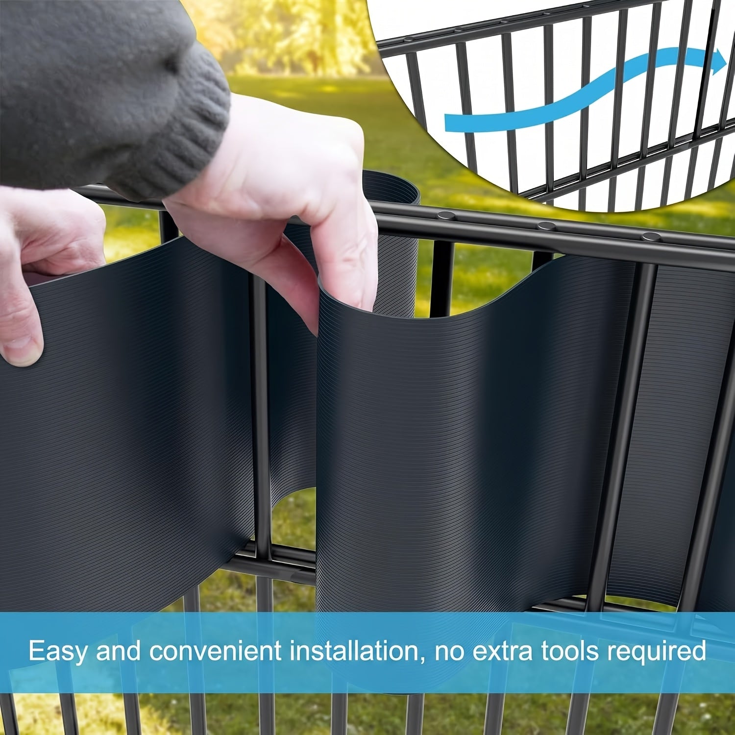 Tiras de PVC para pantalla de privacidad 450g/m², malla de valla de privacidad para jardín, 50m x 19cm, tapetes de doble varilla con 40 clips para terraza, patio, balcón, gris carbón, verde, gris claro
