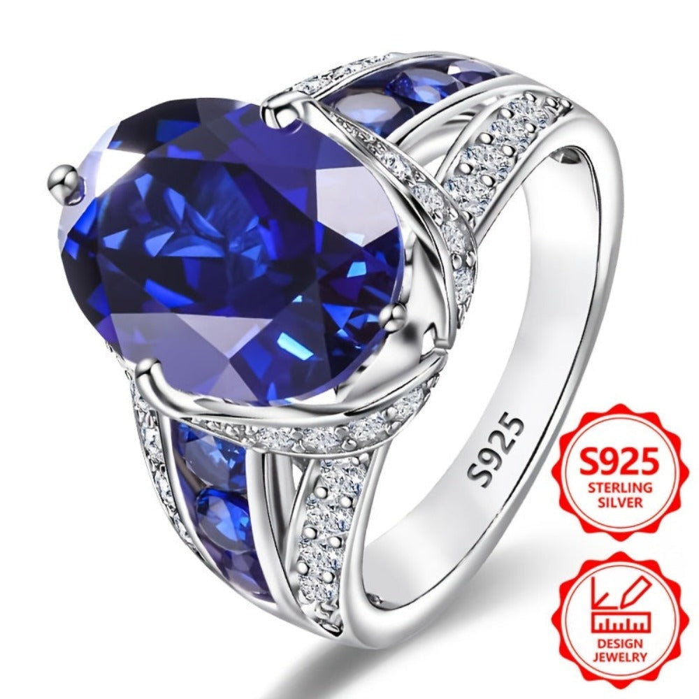 Anillo de moda para mujer exquisito de plata de ley 925, elegante y con estilo, incrustado con circonita sintética, anillo de joyería para mujer de alto valor, adecuado para viajes de vacaciones, uso diario, es un regalo conmemorativo perfecto para amigos