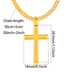 Collar con colgante para hombre hecho de plata 925, con una cruz tridimensional chapada en oro de 18 quilates, acompañado de una cadena cubana resistente de plata 925, lo que lo convierte en un regalo ideal para las fiestas o el Día del Padre, presentado