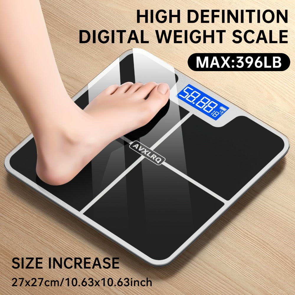 Báscula Electrónica de Peso, Báscula Digital para Baño de 179,62 kg, Báscula de Alta Precisión con Pantalla LCD de Alta Definición y Visualización de Temperatura (Intercambiable entre KG y Escala), Plataforma Ultra Ancha, Pesaje Electrónico de Alta Precis