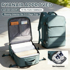 Mochila de Viaje Aprobada por Ryanair, 40X30X20Cm, Bolso de Mano para Aerolíneas, Mochila para Laptop de Gran Capacidad con Compartimento para Zapatos, Bolso de Fin de Semana de Negocios, Mochila Aprobada para Bajo el Asiento en el Avión