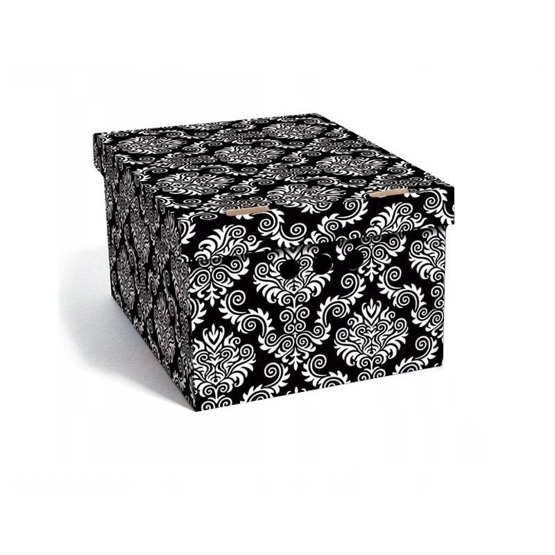 Caja de almacenamiento decorativa de cartón, 1 pieza, con estampado, para ropa, artículos pequeños, documentos, ideal para hogar, oficina o armario, dimensiones: 35x26.3x18.6 cm