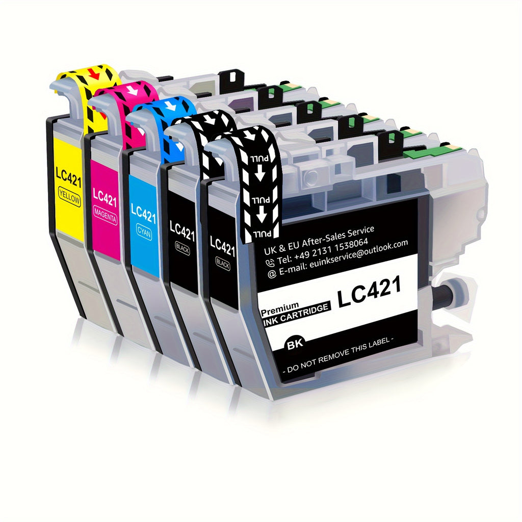 Cartucho de tinta | Vendidos por separado, paquete de 4 cartuchos LC421XL, multipack compatible con Brother LC421 LC-421XL, cartuchos Brother