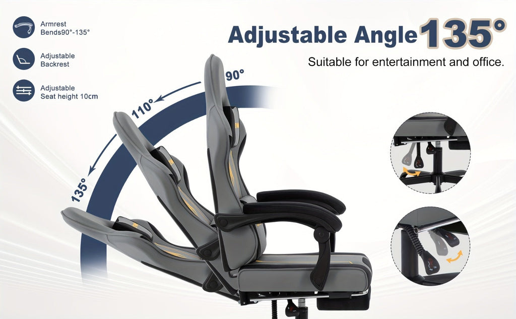 Silla de Oficina Ergonómica SYMINO, Ajustable, Cómoda, Cojín de Látex, Adecuada para Uso en Oficina, Reduce la Fatiga Durante el Sentado Prolongado, Altura Ajustable