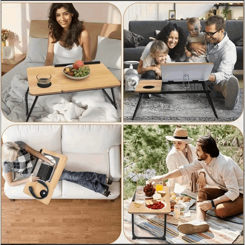 Mesa portátil plegable para cama y sofá plegable portátil | Portátil, desayuno y trabajo en casa