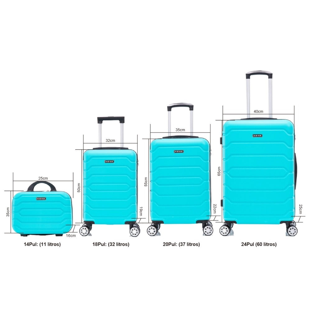 Conjunto de Maletas de Viaje Elegantes: Carcasa Ligera de ABS, Cerradura Numérica, 4 Ruedas Giratorias 360, Asa Telescpica de Aluminio Aleado Juego de Maletas Set Trolley Maleta Cabina ( 6999 8001 8002 )