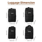 1 bolsa de viaje plegable de gran capacidad - Ligera, portátil, tela Oxford - Ideal para camping, senderismo, viajes familiares, eventos deportivos, escapadas de fin de semana, compras, mudanzas, con ruedas (negro)