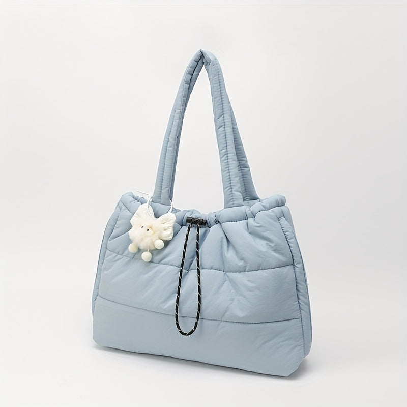 Bolso tote acolchado imprescindible 2026 - Bolso de hombro cruzado acolchado | Bolso de mano de gran capacidad inspirado en abrigo para mujer (Organizador multibolsillos)