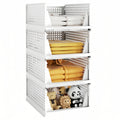 4 Cestas de Almacenamiento de Ropa Plegables, Organizadores de Cajones de Plástico para Cocina, Baño y Armarios de Oficina - La Opción Perfecta para el Día del Trabajo. Cesto de Lavandería, un Organizador de Armario Multifuncional, una Solución que Ahorra