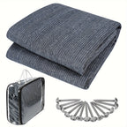 Alfombra para toldo antideslizante, alfombra de camping para exteriores, varios tamaños, suelo para tienda de campaña para caravana/motorhome con bolsa de transporte, orificios de fijación y clavijas (Gris Azul)
