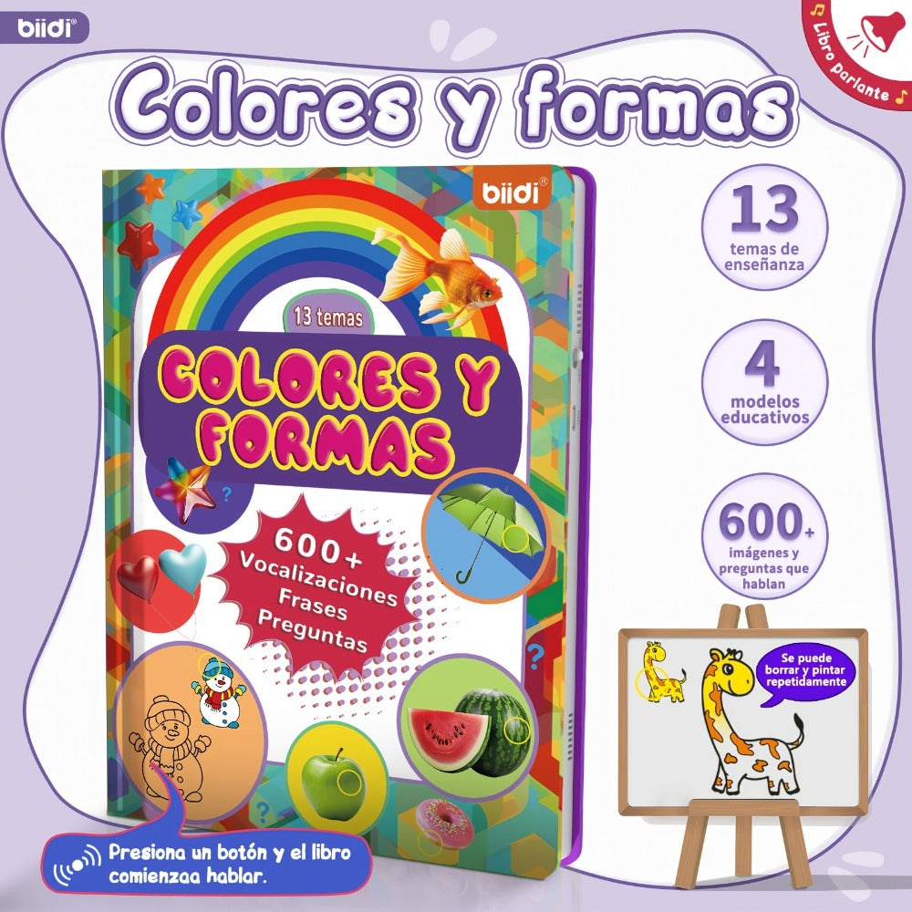 Audiolibro en español, libro educativo, libro interactivo, regalo de cumpleaños, libro de aprendizaje