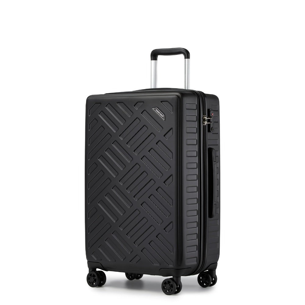 Maleta Rígida con Diseño Geométrico Elegante, Disponible en Tamaños de 20, 24 y 28 Pulgadas, Hecha de ABS+PC, con Cerradura TSA para Viajes Fáciles, Perfecta para la Vuelta al Cole o Regalos Navideños