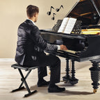 Juego de 1 taburete de hierro para piano electrónico, plegable, de altura ajustable, en forma de X, para una persona, silla para guitarra, taburete plegable de altura ajustable en forma de X para piano