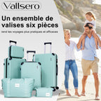 CITYSPORTS PRO Juego de Equipaje de 6 piezas, Juegos de Equipaje con Maletín de Belleza, 1 Bolso de Viaje Expandible y 1 Bolso Cultural, ABS, 4 Ruedas, Cerradura TSA
