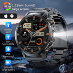 Reloj Inteligente LIGE para Hombres con Llamadas, Batería de 1000mAh/Linterna/Dos Cables de Carga, Pantalla HD Grande de 1.85 Pulgadas, Reloj de Fitness con 100+ Modos Deportivos, Monitor de Sueño IPX8 para Android e IOS
