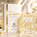 Everlyx - Diore by Sunset World Eau de Toilette 100ml. Fragancia femenina floral frutal con notas de magnolia, melón y melocotón, acompañadas por violeta y orquídea sobre un fondo suave de almizcle, vainilla y cedro.