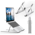 Soporte Portátil Mesa 6 Ángulos Ajustables, Aleación de Aluminio, Soporte Ordenador Portatil Ventilado Plegable para 10-15.6” Portátiles y Tableta - Plata